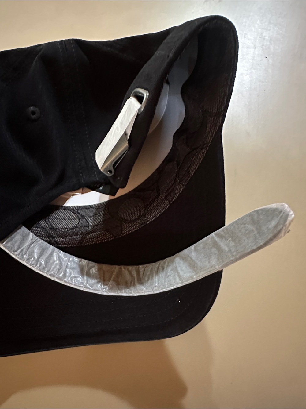 Coach Coffee Shop Black Baseball Cap with White Embroidered Coffee Character - Picture 6 of 9